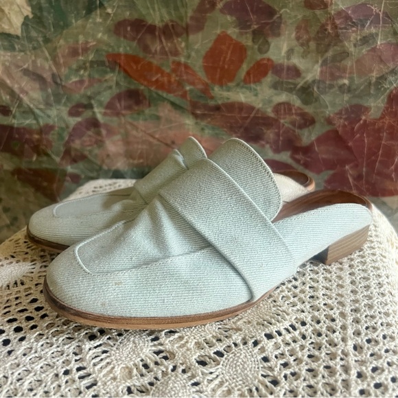 Free People At Ease Blue Denim Slip On Mules size 36 - Picture 2 of 9